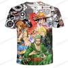 One Piece Gear 5 Nika Luffy 3D Full Print T-shirt Boys Girls Purple Lightning Anime Casual Children Short Sleeve Tops