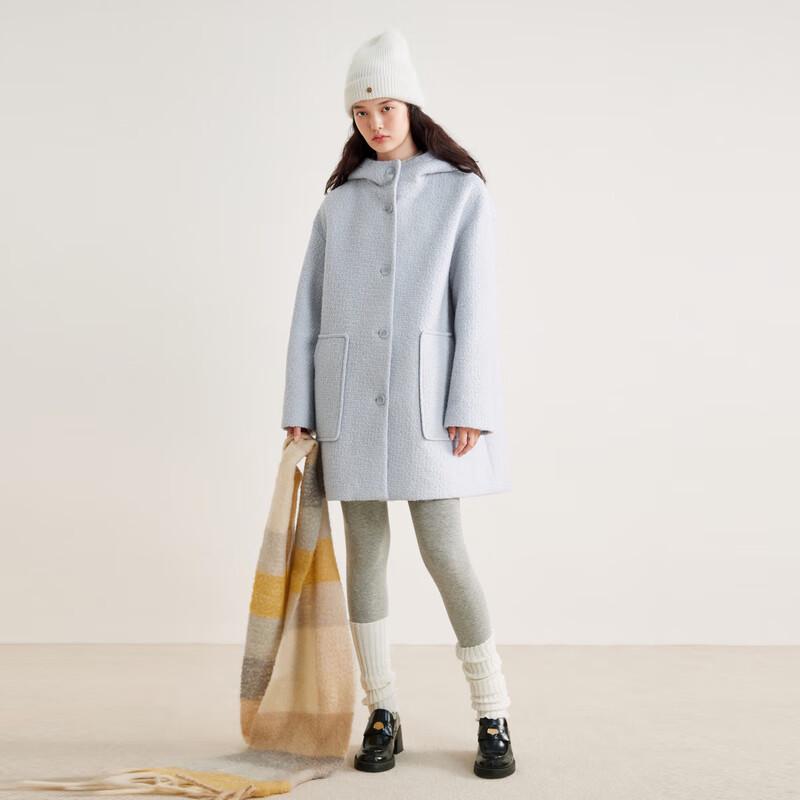 LEDIN Korean Style Petite Hooded Coat