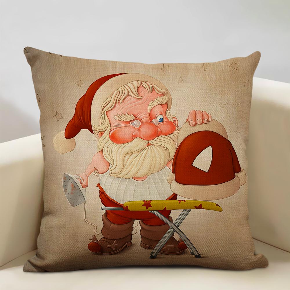 Christmas Decorative Cushion Cover Santa Claus Snowman Pillow Case 45x45cm Pillowcase Happy New Year Home Decor