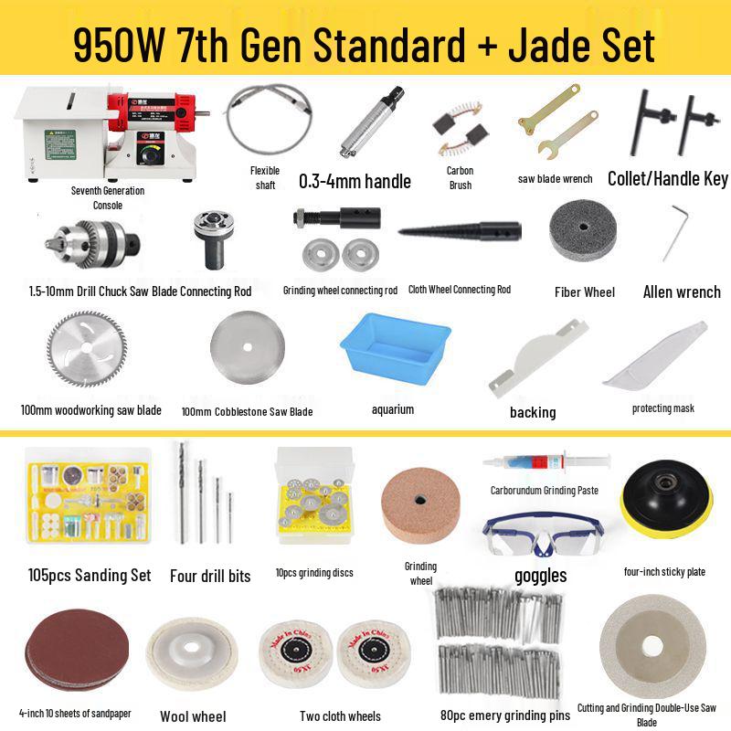 Multi-Functional Electric Bench Grinder: Jade, Woodworking Polisher, Engraver, Cutter, Drill.