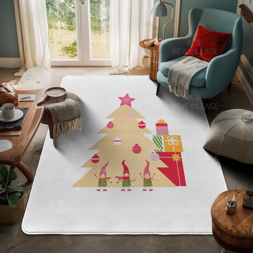 House Entrance Carpet Home Door Mat Living Room Bath Foot Bathroom Non-slip Water Absorption Rugs Bath Merry Christmas Winter