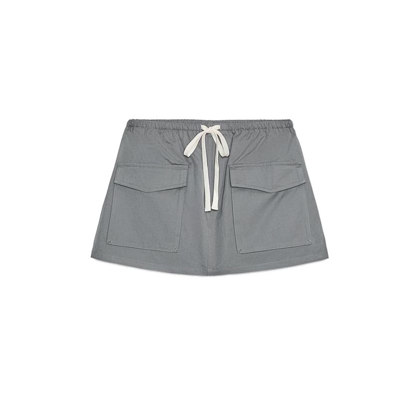 

Unisex Style Drawstring Zipped Stand Collar Hooded Outwear 4341724 Parka Mid Waist Casual Culottes 4391521 Medium gray trousers L