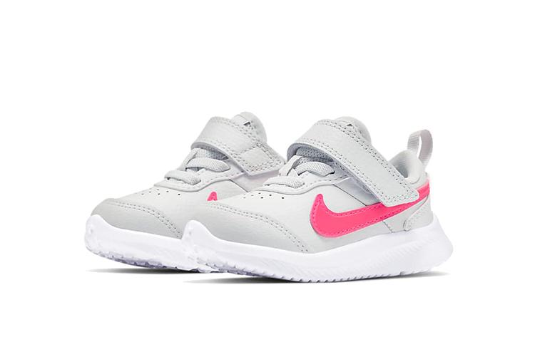 Nike Varsity Leather Low top Sports Casual Shoes Gray Pink Infant And Toddler CN9397-002