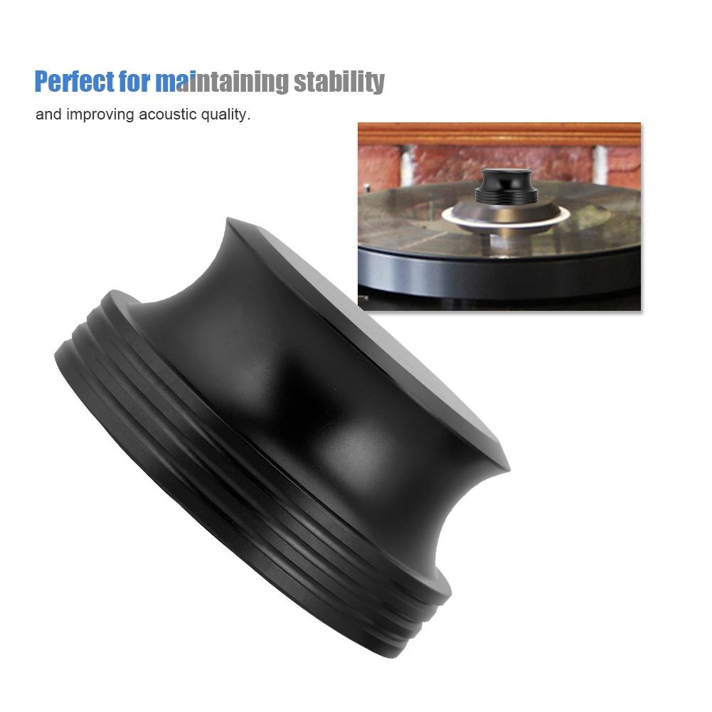 Durable Aluminum Record Weight Clamp for LP Vinyl Metal Disc Stabilizer (Black)
