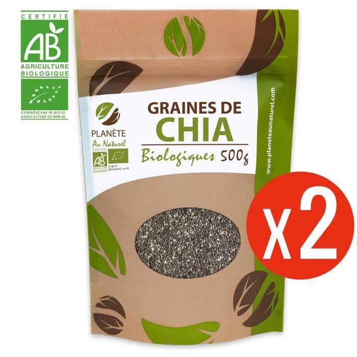 Bio Chia-Samen - 1kg - Salvia hispanica - 2 Beutel à 50