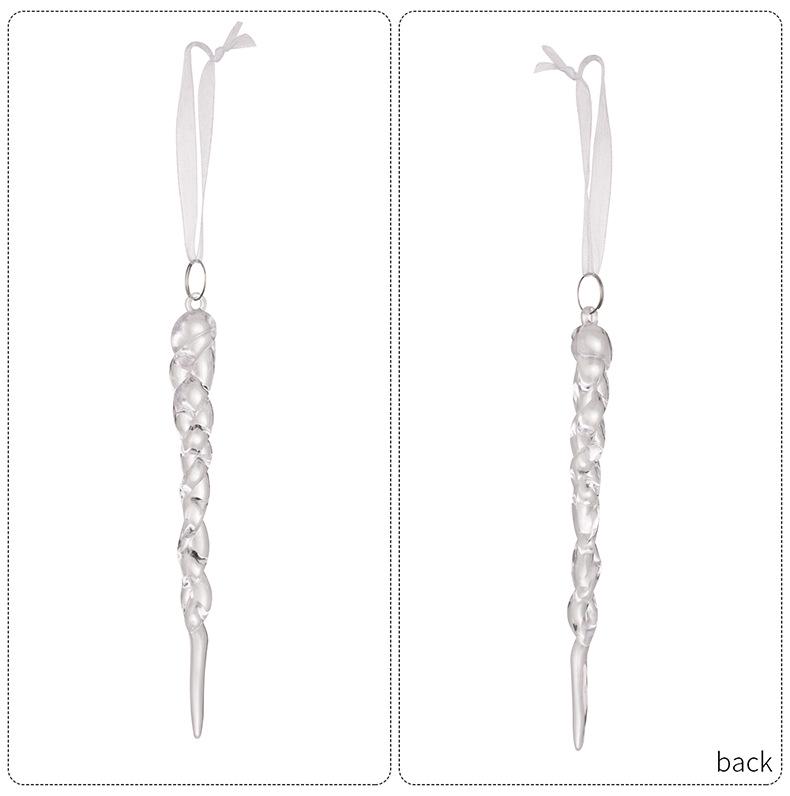 18-Piece Clear Acrylic Icicle and Snowflake Christmas Ornaments Set