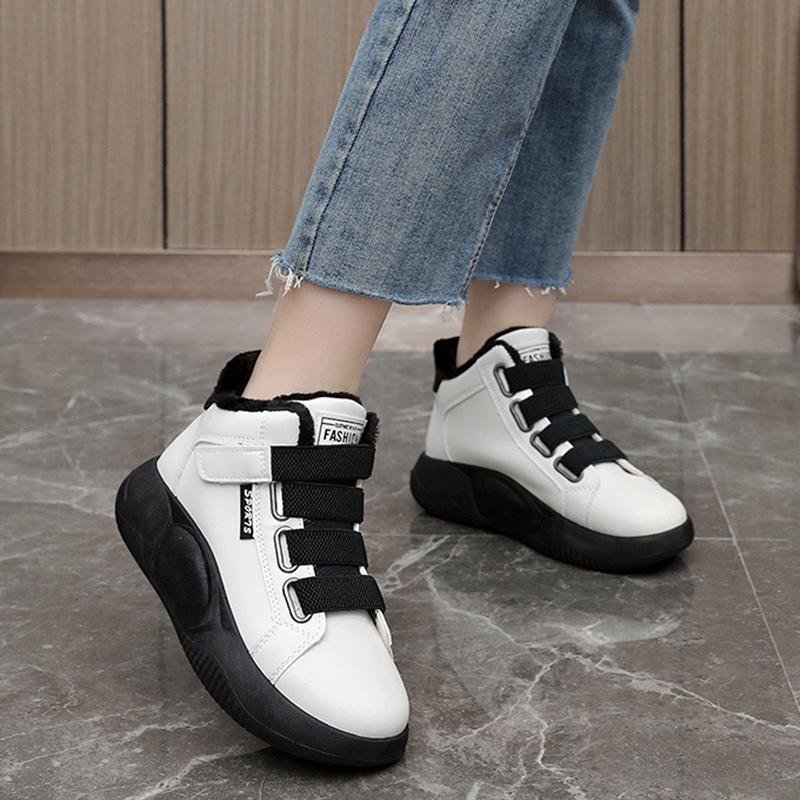 Spring and Autumn Plush Dad Shoes High Top Fashion Women's Shoes Korean Edition Warm High Top Sports Shoes Cotton Shoes Board Shoes