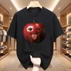 Funny Silly AI Apple Gen Z Meme BrainRot Humor Tongue Out T-shirt for Men T Shirts Crewneck Short Sleeve Tops