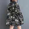Langarm plus Größe schwarz mit Kapuze Vintage Blumen lässig lose Herbst Frühling Jacke Mantel Frauen Tops