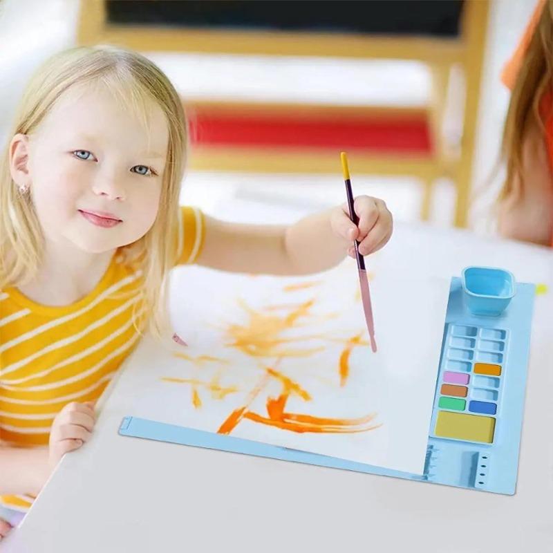 1PC Silicone Process Pad Multifunctional Drawing Board Washable Silicone Craft Graffiti Painting Mat Children's DIY Palette Painting Mat