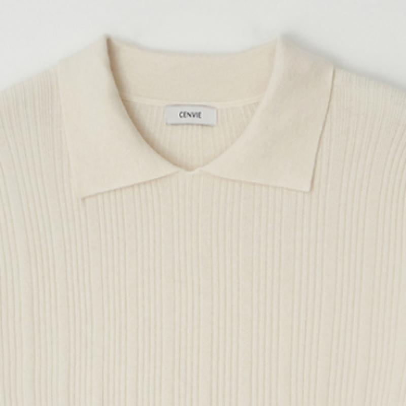 Senbi Knit Dress With Uneven Rib Collar