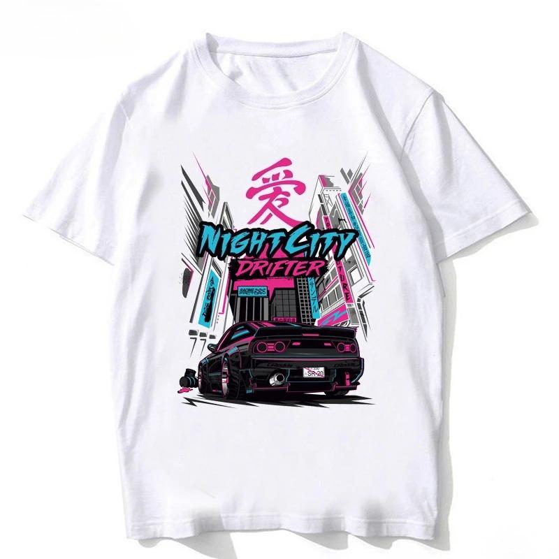 Silvia S14 Louki vs Zenki Silvia S13 S15 Drift King Style T-shirt New Summer Men Short Sleeve JDM Sport Anime Cartoon Boy Tees