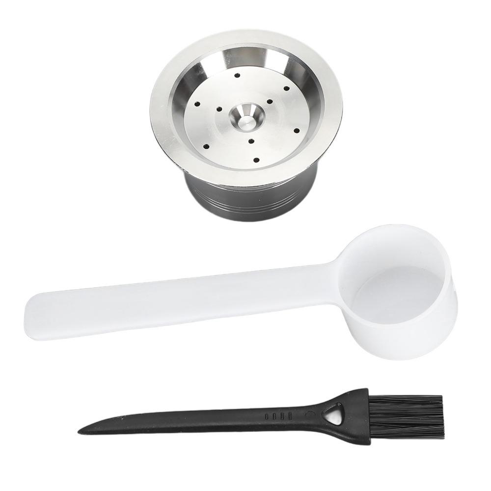 Stainless Steel Material Reusable Coffee Pods With Spoon Brush Reusable Design Stainless Steel Coffee Capsules