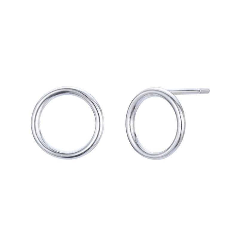 

European & American Simple Fashion Hollow Round Gold-Plated Stainless Steel Earrings.