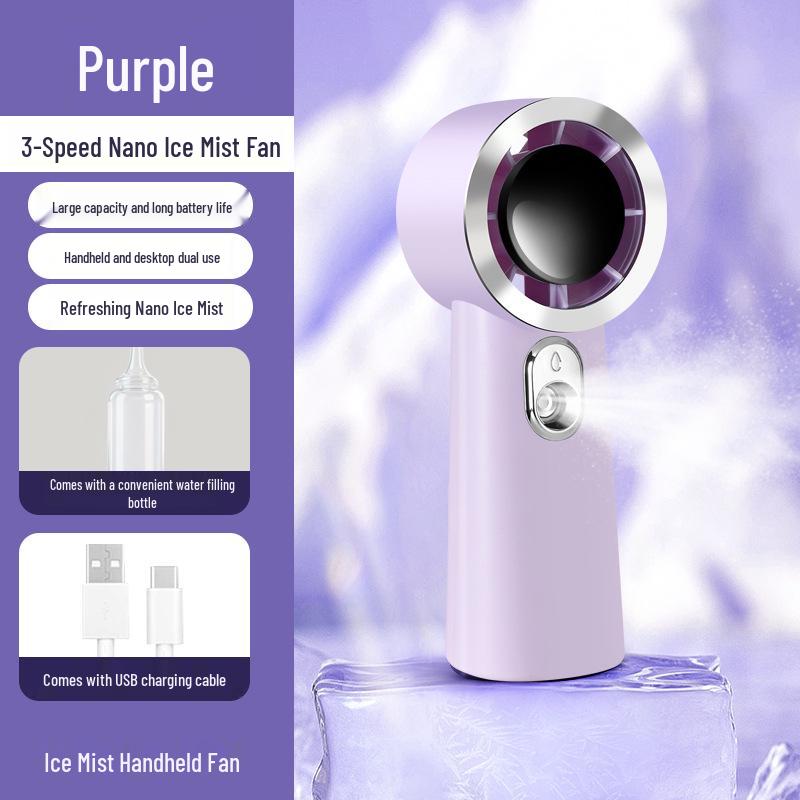 

Portable High-Speed Atomizing Fan: 3 Speeds, Quiet & Long Battery Life for Outdoor Use 15*6*5.4