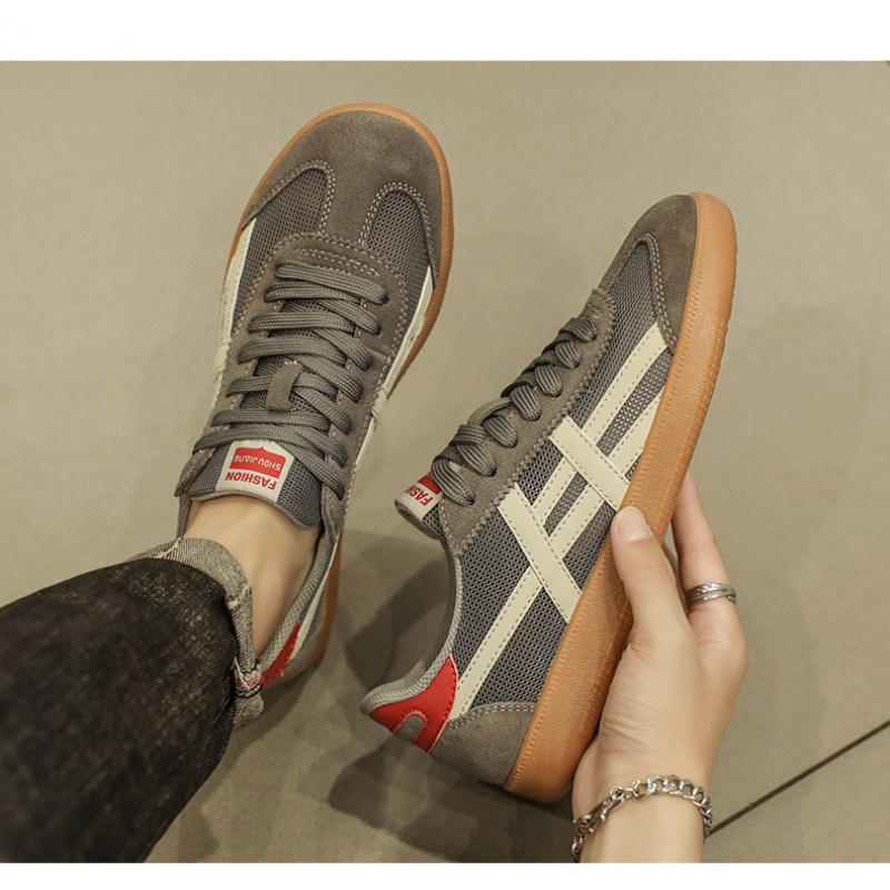 Summer Breathable Comfortable High  Breathable Style Cow Suede Leather Mesh Retro German Training Shoes39-44 Lightweight Men's
