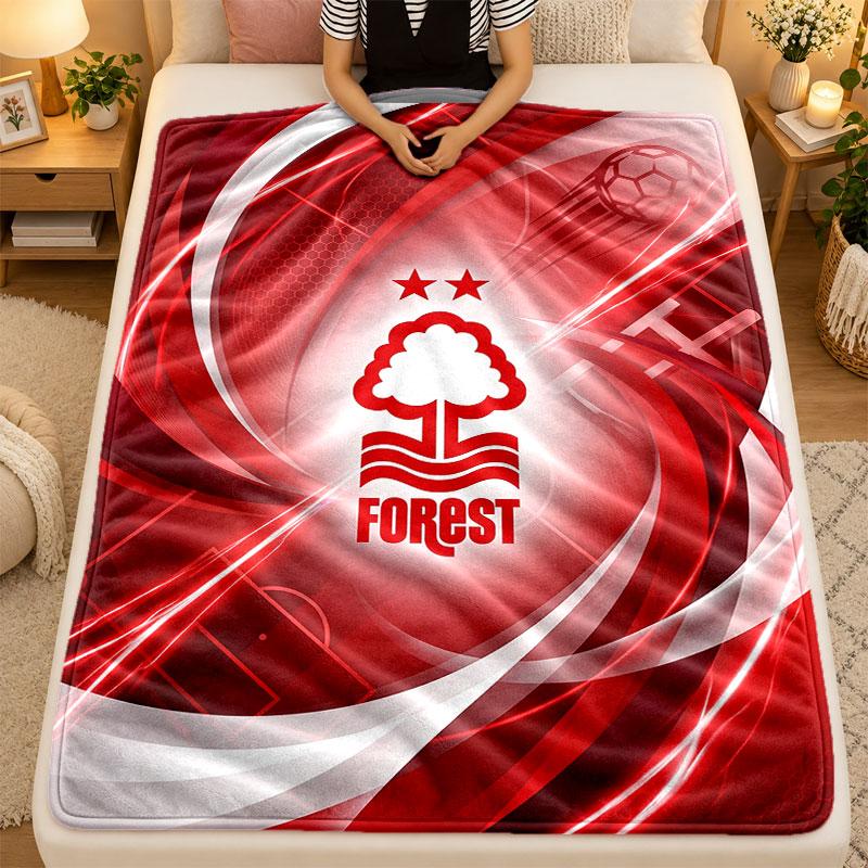 Flannel BlanketNottingham Forest Football Warm Soft Throw Blanket for Indoor Sofa Bed Living Room Use