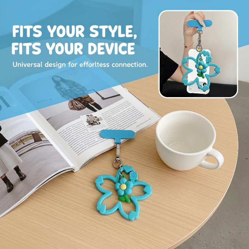 Silicone Cherry Blossoms Phone Lanyard Strap Soft Tape Gasket Small Flowers Cute Pendant Decoration Gift For  18 17Pro Max