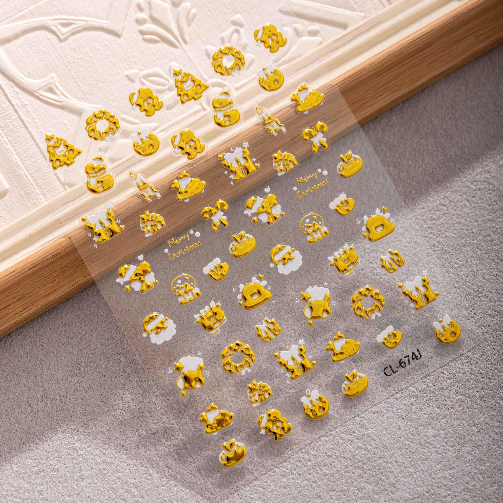 Cyansea Christmas Cartoon & Retro Snowman Butterfly Nail Stickers