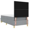 Box Spring Bed with Headboard Light Grey 200 x 80 cm Fabric