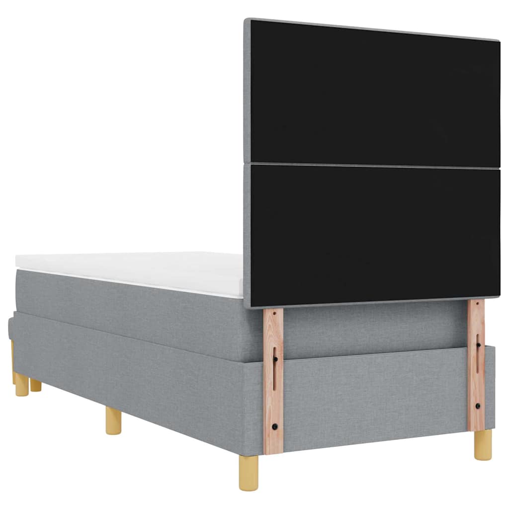Box Spring Bed with Headboard Light Grey 200 x 80 cm Fabric