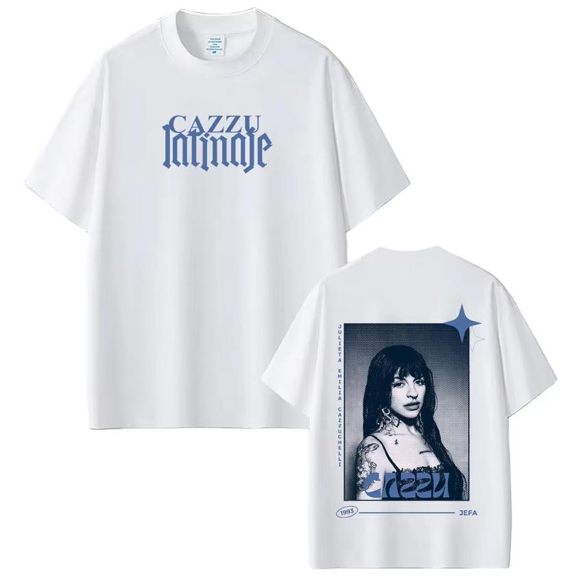 Singer Cazzu Latinaje 2026 Tour Graphic Tee Unisex Women Fashion Tshirt Summer Shortsleeved Top Cotton Casual Streetwear Hip Hop