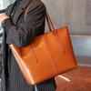 Burminsa Cowhide Genuine Leather Large Tote Bags For Women 2026 Luxury Designer Commuter Shoulder Bags Shopper Ladies Handbags