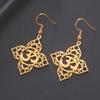 Dawapara Yoga Lotus OM Symbol Dangle Earrings for Women Girls Aum Ohm Spiritual Amulet Chakra Pendant Stainless Steel Jewelry
