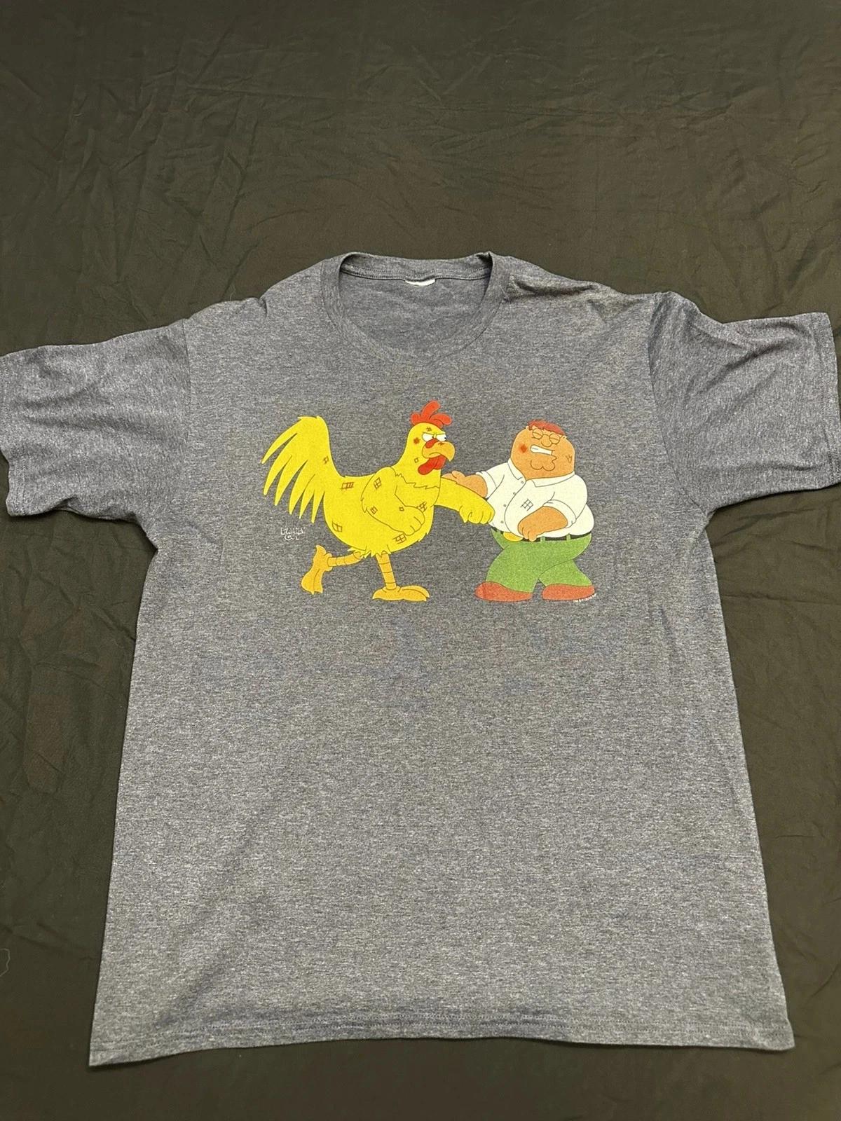 Funny Chicken Fight Graphic T- Shirt Cartoon Parody Tee 4XL
