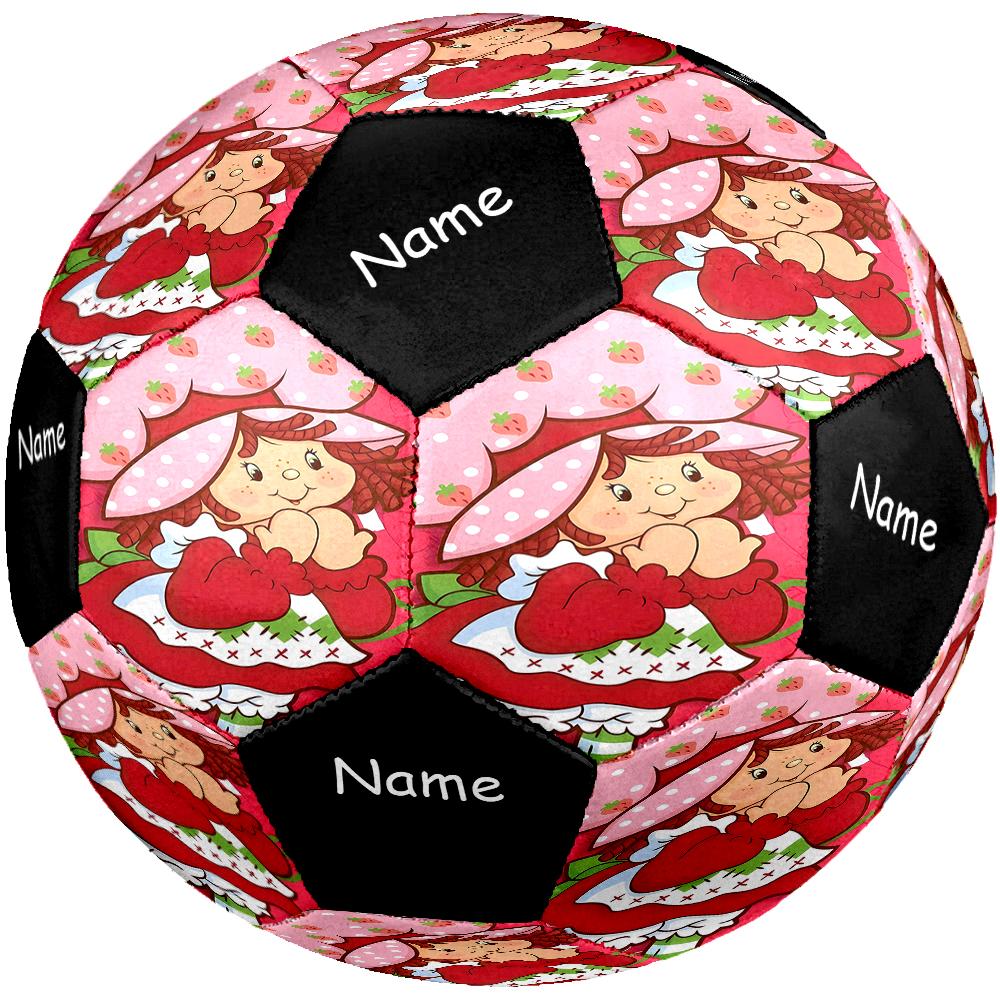 Custom Name Strawberry Shortcake Theme Size 5 Soccer Ball, Suitable for Both Indoor and Outdoor Matches, a Gift Suitable for Everyone.