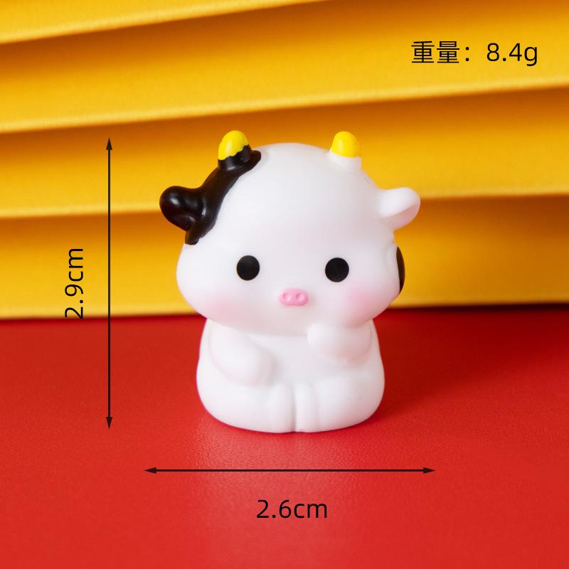 Micro Landscape Luminous Small 3D Cute Twelve Zodiac Animals, Decorative Accessories, Mini Car Ornaments Toys