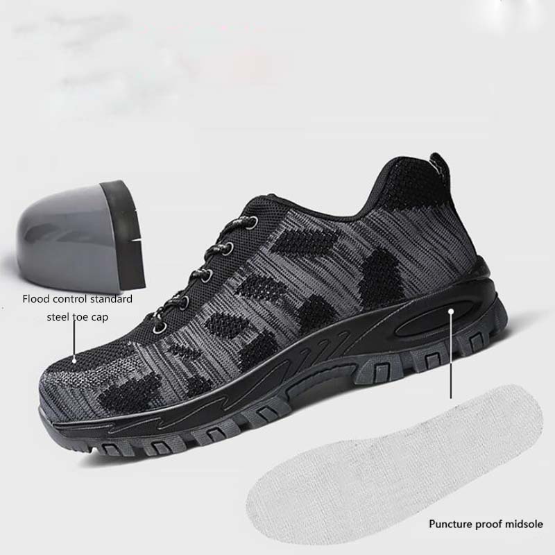 Newest -105 Holfredterse Boots Mens Work Steel Toe Shoes Anti-Smash Comfortable Protection Outdoors Lightweight Shoes