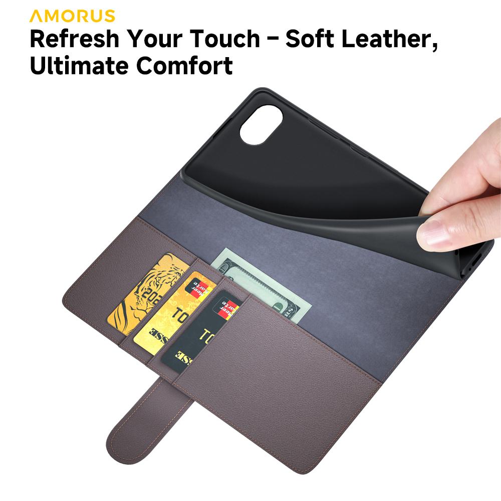 For iPhone 16e Stand Cases Calf Texture Genuine Split Leather Wallet Phone Cover
