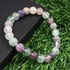 8mm Natural Multi Fluorite Gemstone Handcrafted Beads Jewelry Unisex Good-Luck Stretch Bracelet 7.5" For Birthday Gift RBB-31