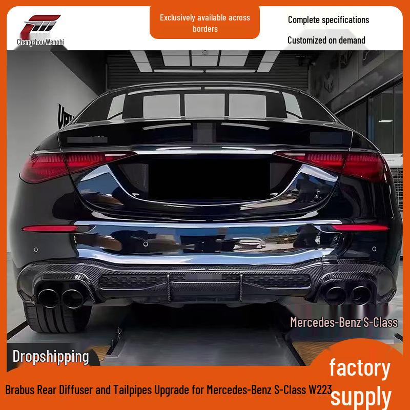 Brabus Rear Diffuser Kit with Tailpipe for 2021+ Mercedes S-Class W223