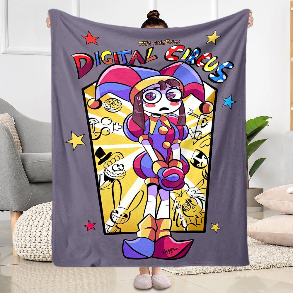 Digital Circus Blanket Warmthful Decor Suitable for Couch Seaside Bedding Four Seasons Universal Modern Style Perfect Gift for Relatives and Friends
