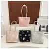 Flower Prints Ladies Pu Leather Shoulder Bags Vintage Candy Color Female Handbags Large Capacity Tote Portable Girl Underarm Bag