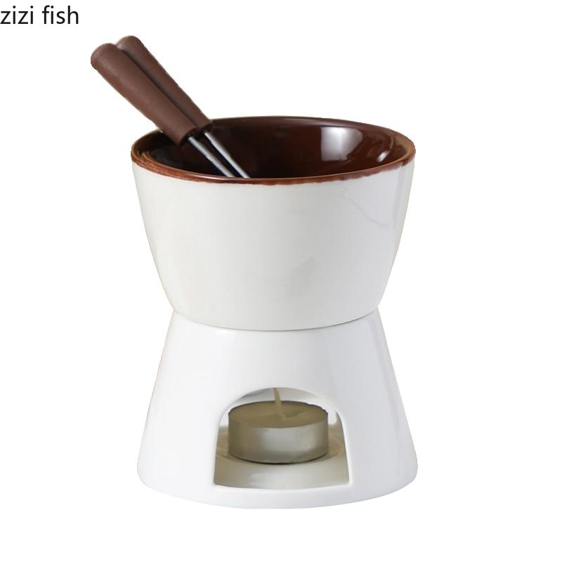 

Ceramic Chocolate Pot Heating Furnace Ice Cream Cup Cheese Bowl Dessert Plate Pastry Plate Chocolate Fondue Fruit Bowl Dish