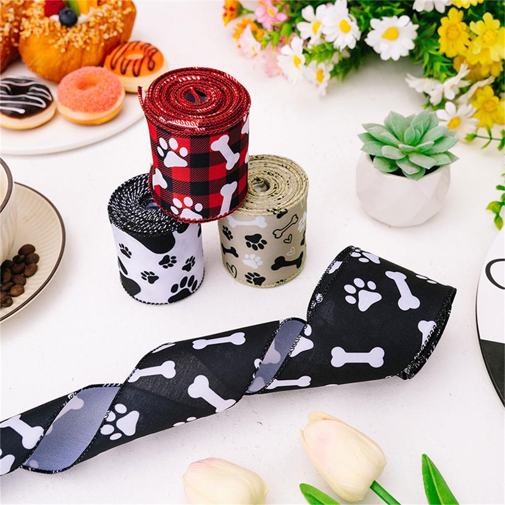 Dekoracyjna wstążka z psimi łapami, sznurek do pakowania na imprezę tematyczną dla psów, dekoracje świąteczne na wieniec, tworzenie wieńców 4,55 m/14,93 stopy