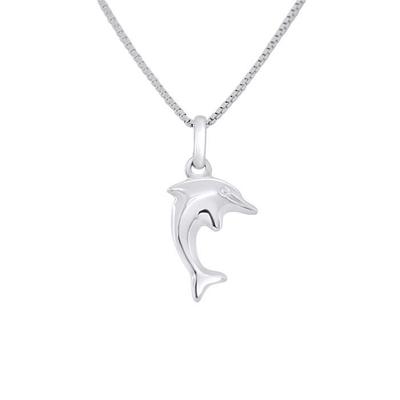 Children's Pendant - LÉA &; ARTHUR - Dolphin - 375 White Gold - Hypoallergenic Jewelry - Prestige Case