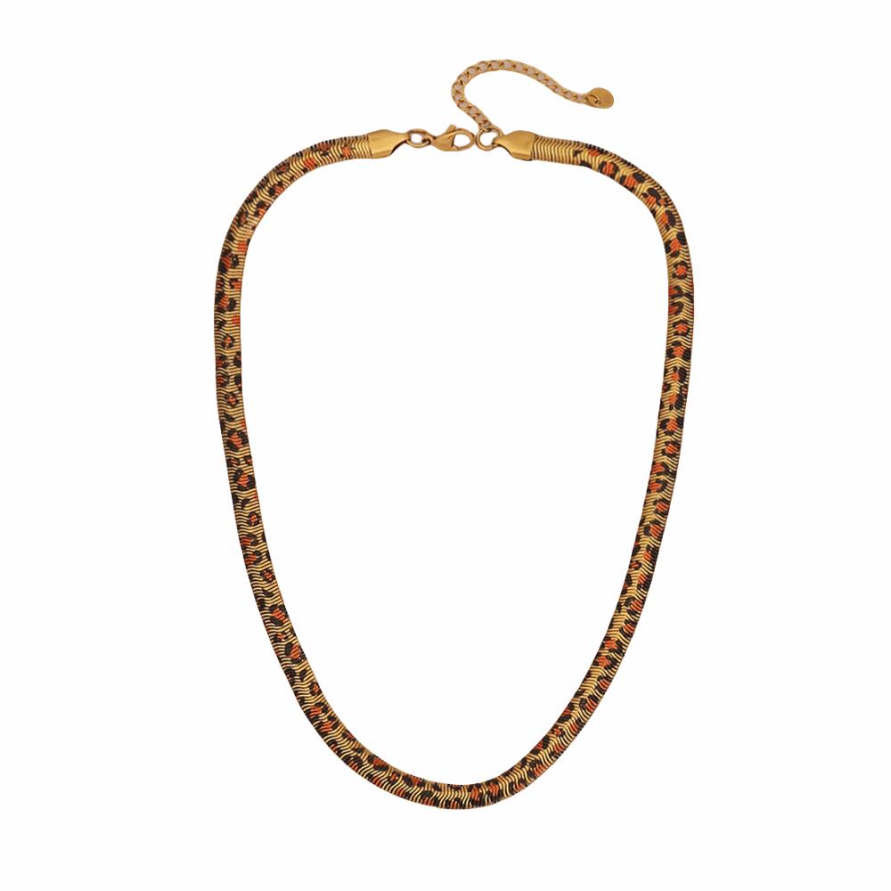 Utsøkt Armbånd med Slangemønster Håndkjede Halskjede i Slangeskinn Leopardmønstret Kragebenskjede Unisex