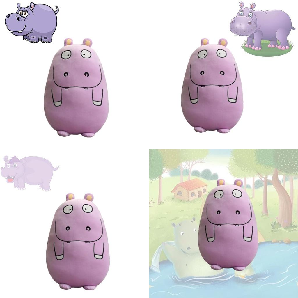 Cute Purple Hippo Plush Toy Pillow For Girls 50cm Soft And Cozy