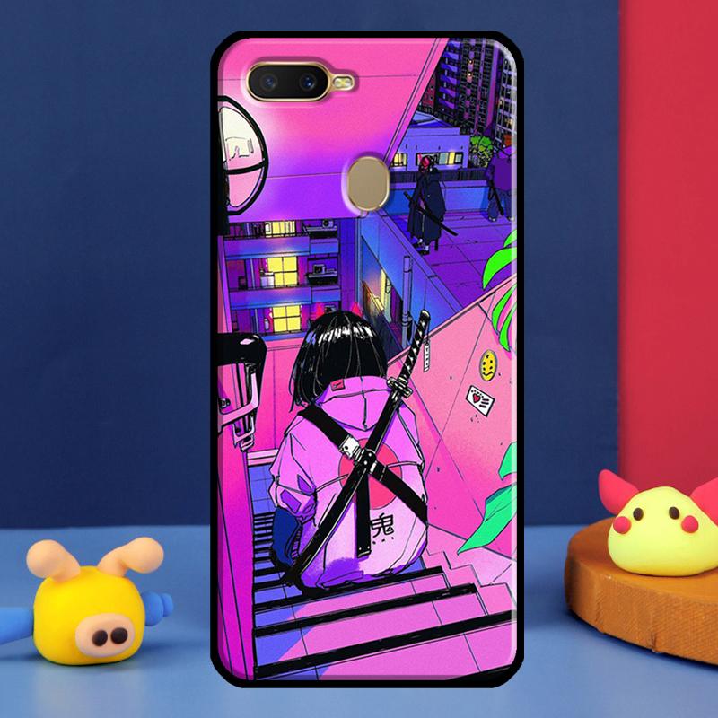 Vaporwave Glitch Anime Case For Oppo A98 A78 A58 A15 A16 A17 A5 A9 A91 A52 A72 A76 A96 A74 A94 A54 S A57 A77 Cover