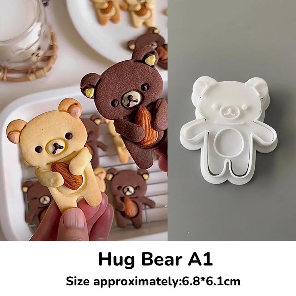 Cartoon Hug Bear Cookie Cutters Biscuit Mold Stamp Kitchen Baking Pastry Bakeware Dessert Baking Supplies 1