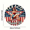 Vintage Texaco Gas Oil Sign Retro Aluminum Round Metal Wall Art for Garage Man Cave Bar