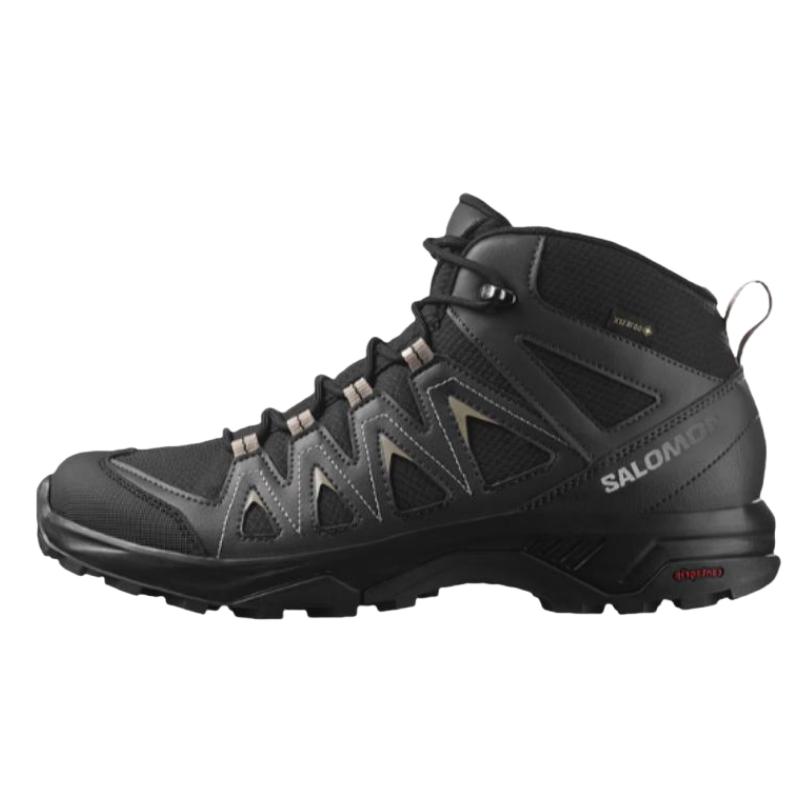 SALOMON X Braze MID GTX Cushioning, Waterproof, And Breathable Mid Top Hiking Shoes Men's Black Sneakers 471748