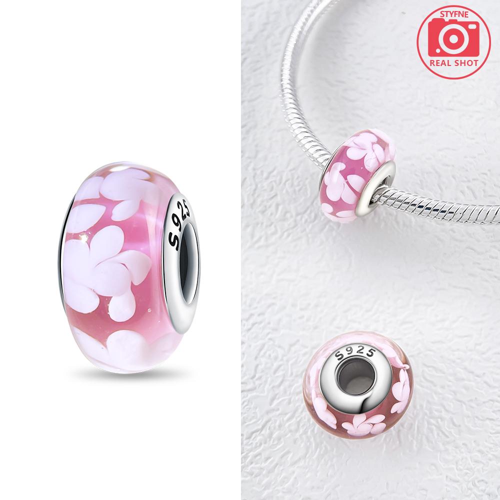 Charms Plata Flower Bubble Mini Murano Glass Beads Copper Colors For Charms Copper Colors Original Bracelet For Jewelry Making