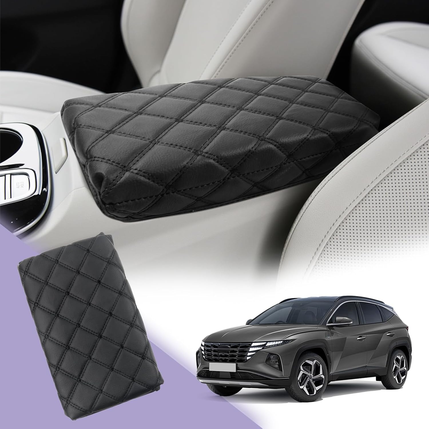 LUWU for 2023 2024 Hyundai Santa Cruz Center Console Cover 2023 Santa Cruz Armrest Cover 2023 Santa Cruz Accessories Center Console Pad 2024 Santa