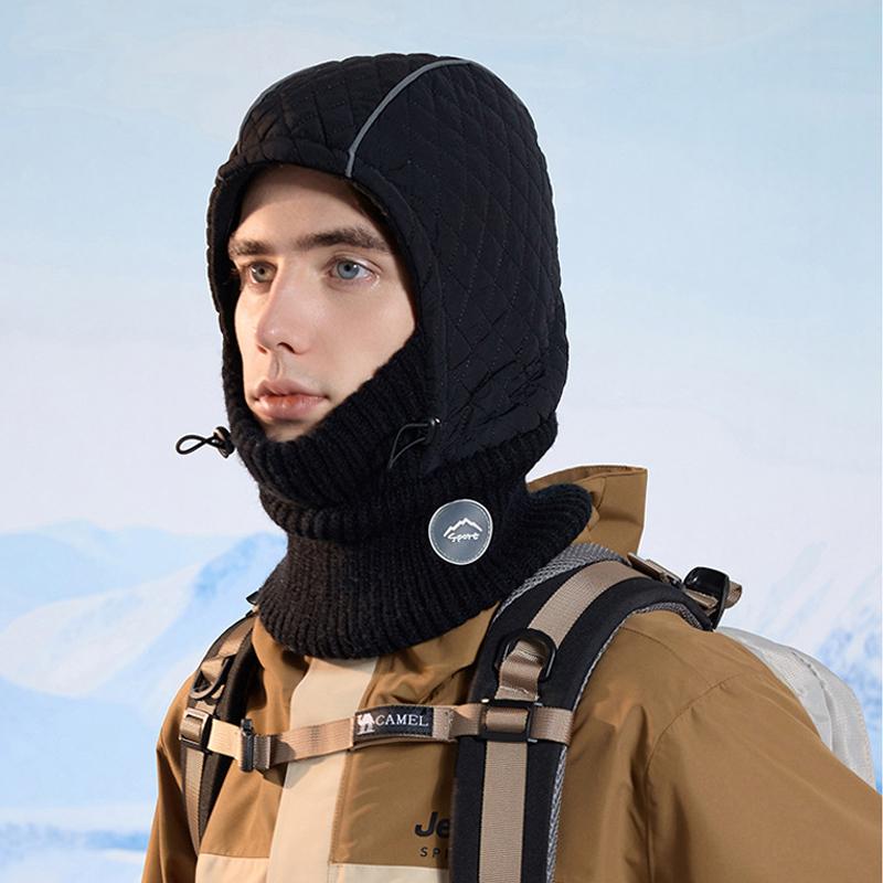 Winter Hat Mask Scarf All-In-One Hat Men's Velvet Warm Pullover Hat Women's Outdoor Cycling Ear Protectors Bomber Hat