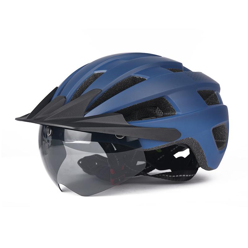 

New racing road bike riding helmet mountain bike helmet with goggles brim bike helmet L（57-61CM）
